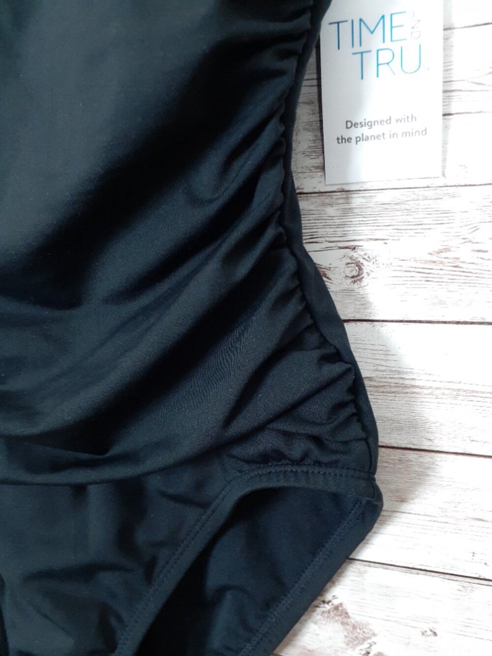 Time and Tru Womens One Piece Swimsuit S (4-6) Full Coverage Adj Straps 880A - Picture 2 of 7